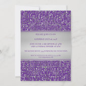 Barocke Silber Frame Quinceanera Einladung (Rückseite)