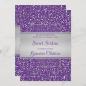 Barocke Silber Frame Quinceanera Einladung (Vorne/Hinten)