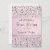 Barocke Silber Frame Quinceanera Einladung (Vorderseite)