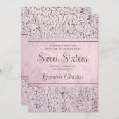 Barocke Silber Frame Quinceanera Einladung (Vorne/Hinten)