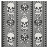Barocke Skull Strip Muster Grau Stoff (Muster)
