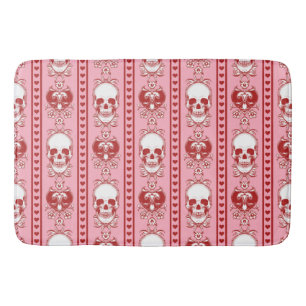 Barocke Skull Strip Muster Rosa Badematte