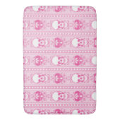 Barocke Skull Strip Muster Rosa Badematte (Vorderseite Vertikal)
