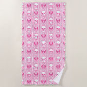 Barocke Skull Strip Muster Rosa Strandtuch (Vorderseite)