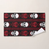 Barocke Skull Strip Muster Rot Badhandtuch Set (Handtuch)