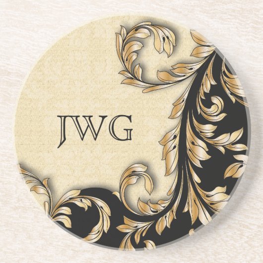 Barocke Swirls Personalisierter Untersetzer (Vorne)