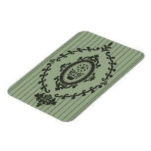 Barocke Tapete in Grün Magnet
