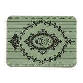 Barocke Tapete in Grün Magnet (Horizontal)
