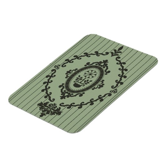 Barocke Tapete in Grün Magnet (Linke Seite)