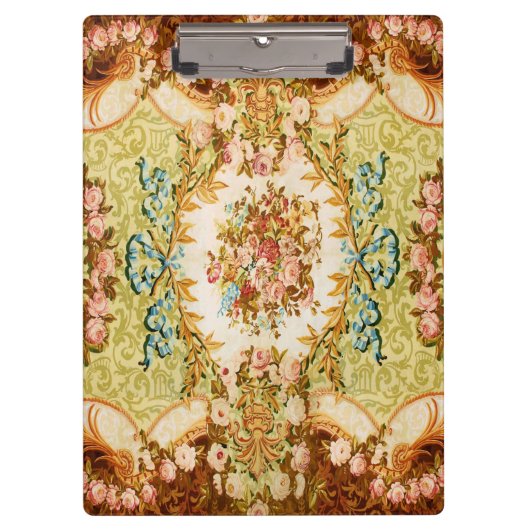 Barocke Tapete mit Viktorianischer blumengeschmück Klemmbrett (Vorderseite)