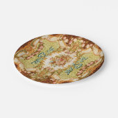Barocke Tapete mit Viktorianischer blumengeschmück Pappteller (Schrägansicht)