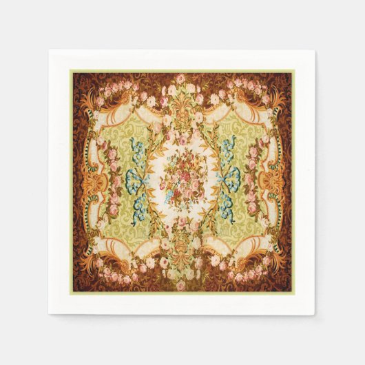 Barocke Tapete mit Viktorianischer blumengeschmück Serviette (Vorderseite)