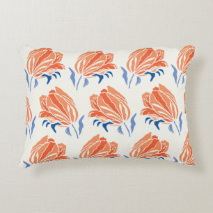 Barocke Tulip: Botanischer Vintager Linocut Dekokissen