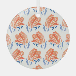 Barocke Tulip: Botanischer Vintager Linocut Ornament Aus Glas