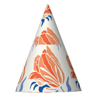 Barocke Tulip: Botanischer Vintager Linocut Partyhütchen