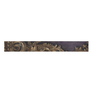 Barocke, verzierte Gold- und Mitternachtspurpleist Ripsband