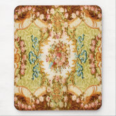 Barocke Viktorianische Blumentapeten in Braun pink Mousepad (Vorne)