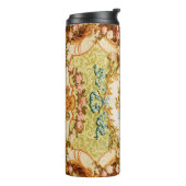 Barocke Viktorianische Rose mit Blumenmotiven, ros Thermosbecher (Nach links gedreht)