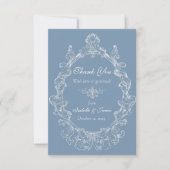 Barocke Vintage-Damask-Hochzeit Dankeskarte (Vorderseite)