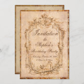Barocke Vintage Einladung (Vorne/Hinten)