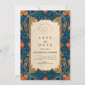 Barocke Vintage-Hochzeit mit Blumenmotiv Save The Date (Vorderseite)