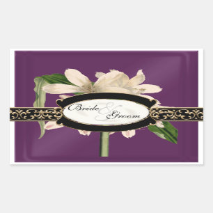 Barocke Vintage-Lilien-Gold-Formal-Favor-Box-Aufkl Rechteckiger Aufkleber