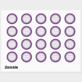 Barocke Violet Plaque Hochzeitsticker Runder Aufkleber (Blatt)