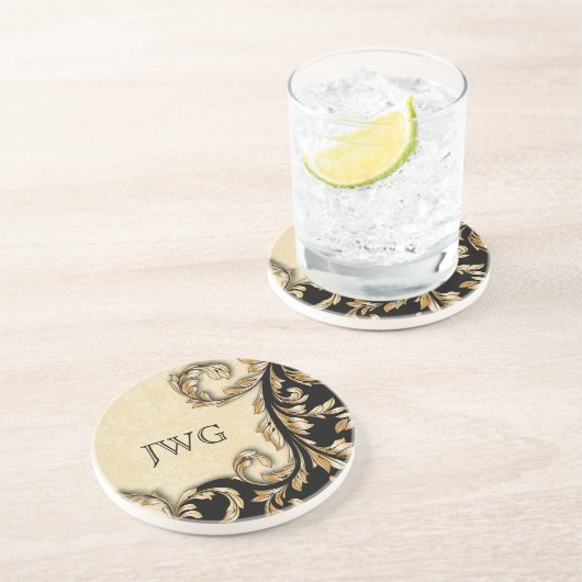 Barocke Wirbel Personalisierter Untersetzer (Seite)