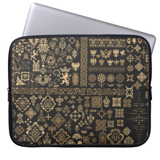 Barockelemente: Mega-Set-Muster. Laptopschutzhülle (Vorderseite)