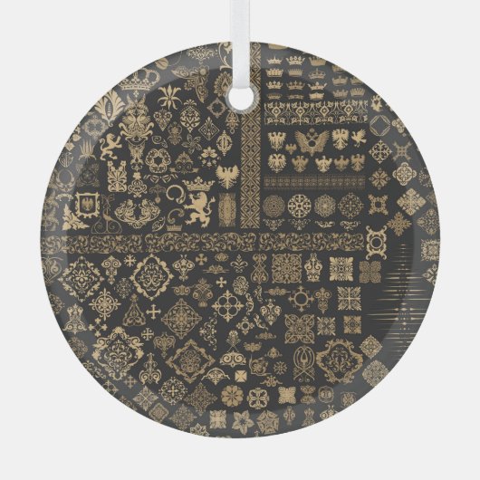 Barockelemente: Mega-Set-Muster. Ornament Aus Glas (Vorderseite)