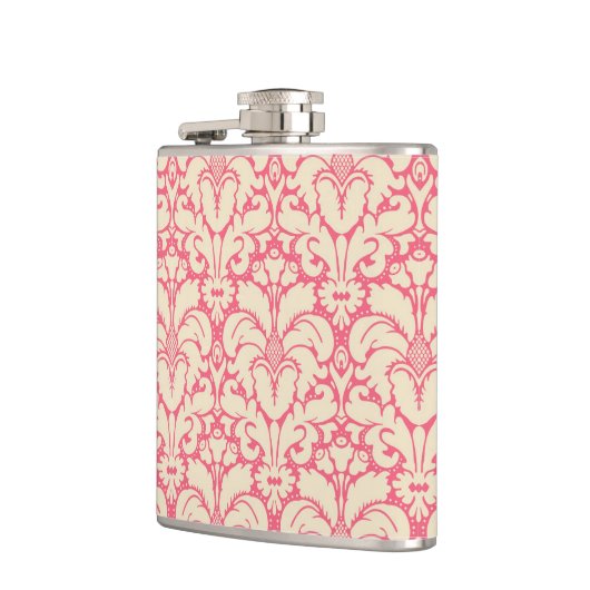 Barocker Artdamasthintergrund 2 Flachmann (Links)