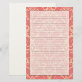 Barocker Artdamasthintergrund Briefpapier (Vorne/Hinten)