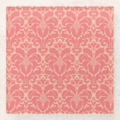 Barocker Artdamasthintergrund Glasuntersetzer (Vorderseite)