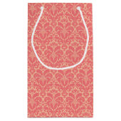 Barocker Artdamasthintergrund Kleine Geschenktüte (Rückseite)