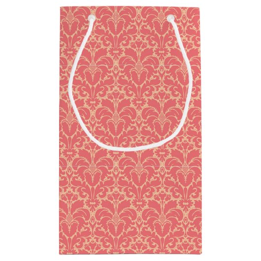 Barocker Artdamasthintergrund Kleine Geschenktüte (Rückseite)