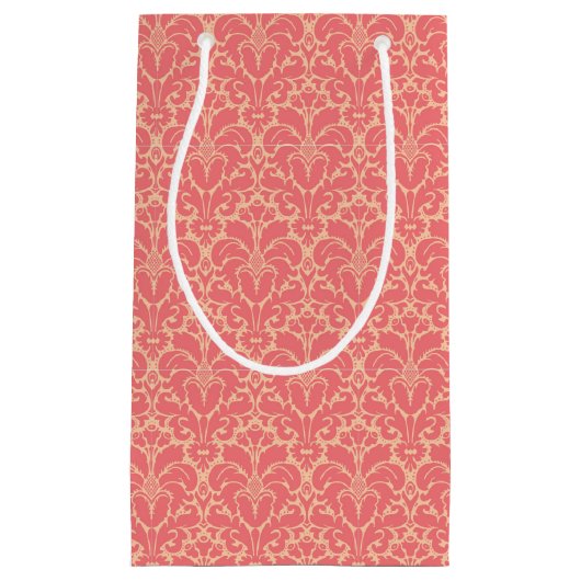 Barocker Artdamasthintergrund Kleine Geschenktüte (Vorderseite)