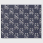 barocker Blumen-Navy-Muster. Geschenkpapier (Flach)