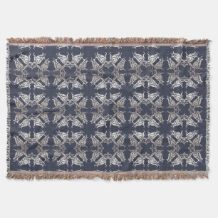 barocker Blumenmuster in Blau Decke
