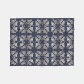 barocker Blumenmuster in Blau Fleecedecke (Vorderseite (Horizontal))