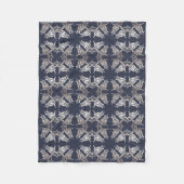 barocker Blumenmuster in Blau Fleecedecke (Vorderseite)
