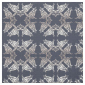 barocker Blumenmuster in Blau Stoff (Muster)