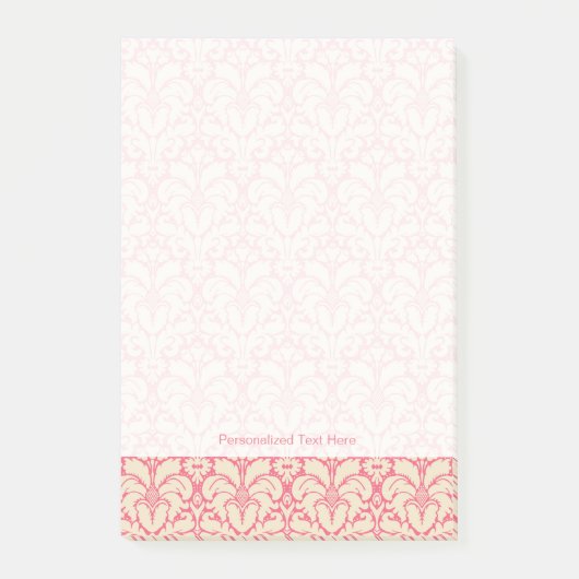Barocker Damast-Hintergrund 2 Post-it Klebezettel (Vorderseite)
