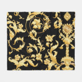 Barocker Rokoko, Viktorianisches Blumenmuster. Fleecedecke (Vorderseite (Horizontal))