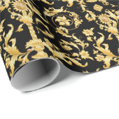 Barocker Rokoko, Viktorianisches Blumenmuster. Geschenkpapier (Rolleneckpunkt)