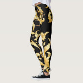 Barocker Rokoko, Viktorianisches Blumenmuster. Leggings (Links)