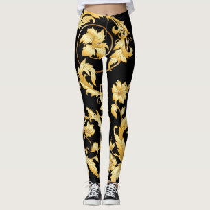 Barocker Rokoko, Viktorianisches Blumenmuster. Leggings