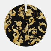 Barocker Rokoko, Viktorianisches Blumenmuster. Ornament Aus Glas (Rückseite)