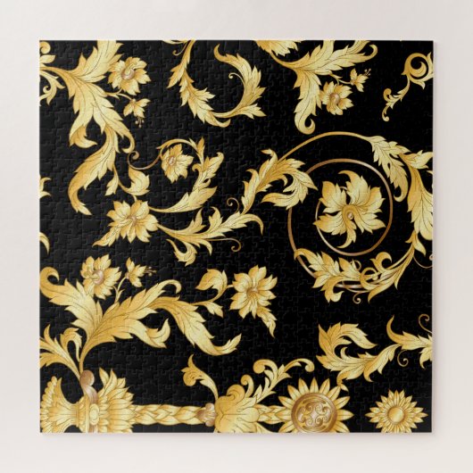 Barocker Rokoko, Viktorianisches Blumenmuster. Puzzle (Horizontal)