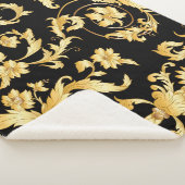 Barocker Rokoko, Viktorianisches Blumenmuster. Sherpadecke (3/4)