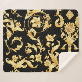 Barocker Rokoko, Viktorianisches Blumenmuster. Sherpadecke (Vorderseite (Horizontal))